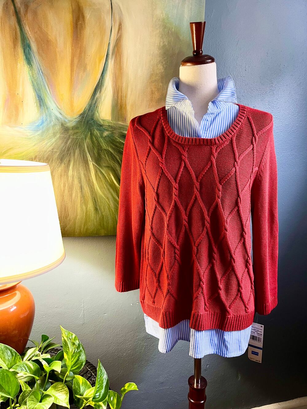 NWT, Alfred Dunner 2fer, Size Petite XL, color: Sunset Canyon